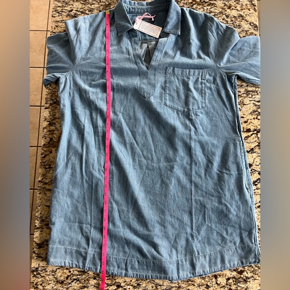 NWT Vineyard Vines Light Blue Denim Tunic Dress - Long Sleeve XL - Picture 12 of 16